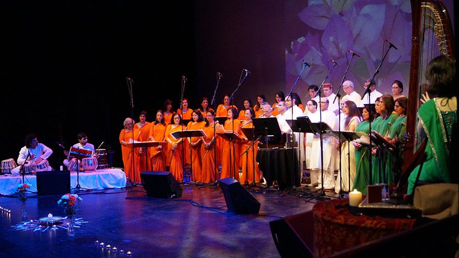BVG Indian choir members on stage